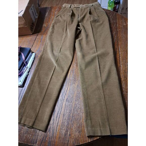 Corbin Pants - Vintage Size 6 Corbin Threads Brown Corduroy Pants w Pockets Made USA High Rise